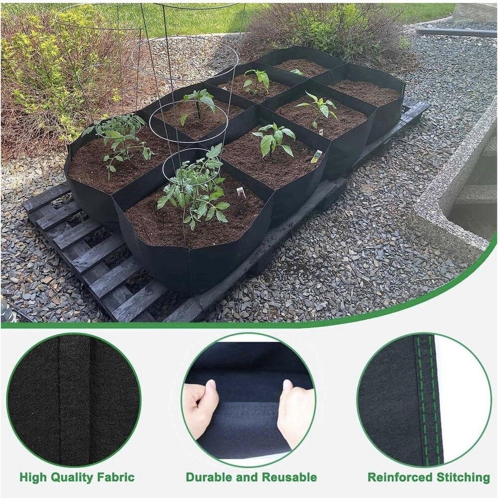 Raised Garden Bed 128 Gallon 6 x 3FT Fabric Grow Bag Large 8 Grid Vegetables - Picture 4 of 7